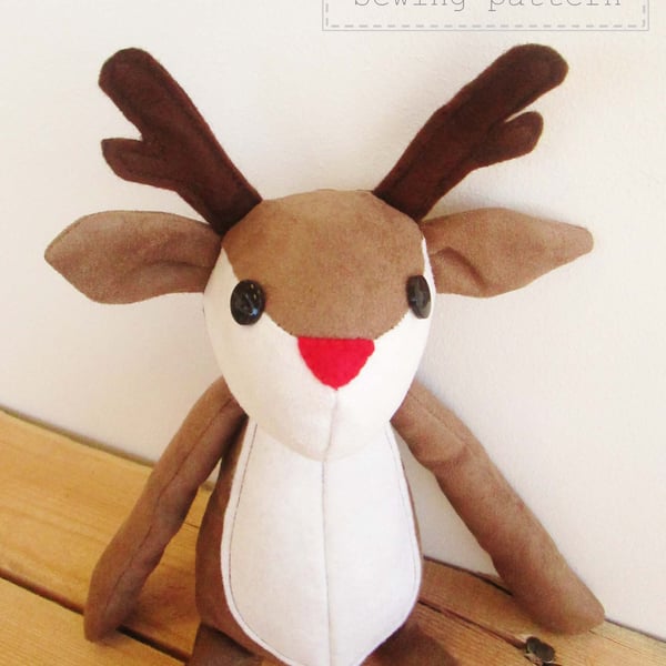 Mr Reindeer Sewing Pattern, Christmas Reindeers, PDF Sewing pattern