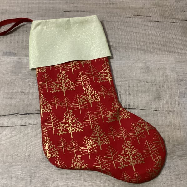 Christmas stoking in red and gold
