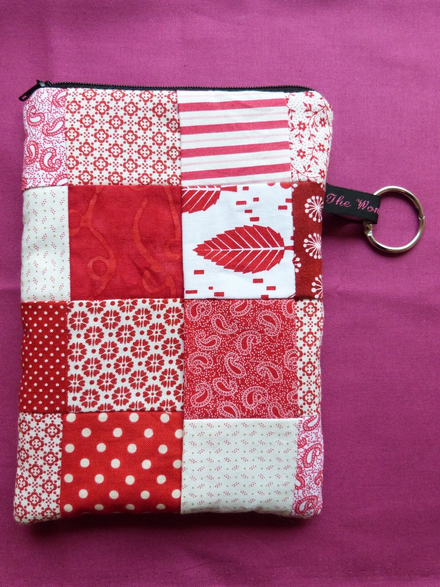 Handmade Red Patchwork e-Reader case