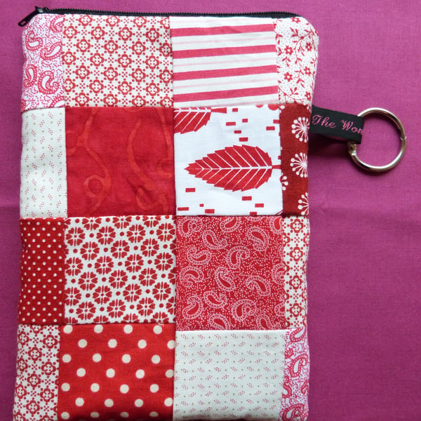 Handmade Red Patchwork e-Reader case