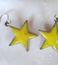 star earrings - enamelled golden yellow