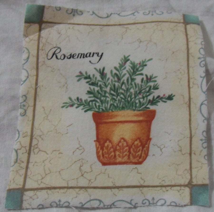 100% cotton fabric.  Rosemary.  Sold separately, postage .62p for many