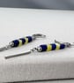 Lapis Lazuli & Serpentine Stainless Steel Lever Back Earrings  - Image 6