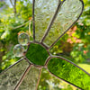 Stained Glass Dragonfly Suncatcher - Handmade Window Decoration - Lime Green