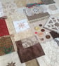 Coffee and Cream Slow Stitching Kit large - vintage lace reclaimed wool velvet
