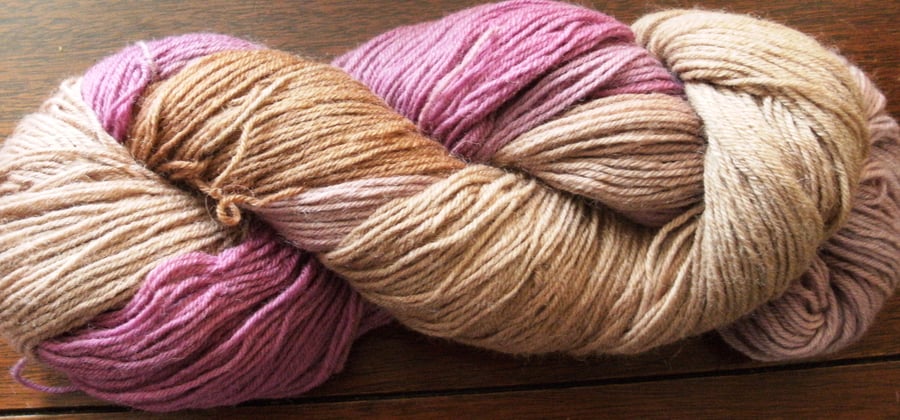 Hand-dyed Superwash 4PLY Sock Wool 100g Lavender Lilac Beige mix