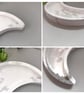 Crescent Moon Trinket Tray with Silver Mica and Glass Chips -  Celestial  Dish - Image 5