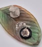 Small Scallop Seashell Fused Glass Pendant with Real Platinum Lustre Motif - Image 5
