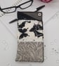 Glasses case butterfly patchwork black, cream and silver.  - Image 6
