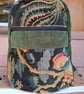 Green velvet backpack