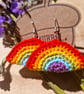 Rainbow dangle earrings, Rainbow jewellery, Rainbow birthday gift, Rainbow theme - Image 2