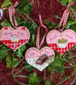 Hand-painted Mini Christmas Food and drink wooden hearts 7.6cm x 6.5cm  - Image 2