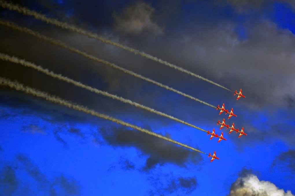 Red Arrows Display Team In Formation UK Photograph Print