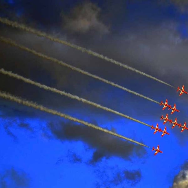 Red Arrows Display Team In Formation UK Photograph Print