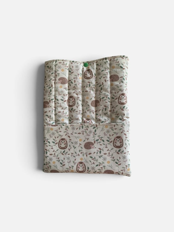 Large Book Sleeve or Tablet Case.  Hedgehog Design.