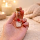 Personalised 7th Wool Anniversary Heart Message Bottle Keepsake