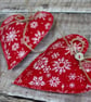 Set of 3 Christmas Lavender Filled Heart Decorations - Image 5