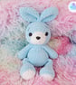 Blue crochet plush bunny soft toy, or bunny and boots set. UKCA tested. - Image 4