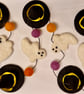 Halloween Garland, Ghost, Witches Hat and Balls Felt Bunting Autumn Decoration.