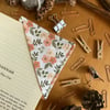 White Floral Square Fabric Corner Cotton Bookmark