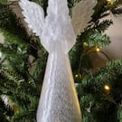 Crystal Angel Tree Topper Clear PETG Christmas Ornament Gyroid Infill 20cm