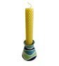 WAVE CERAMIC CANDLE HOLDER WITH BEESWAX CANDLE