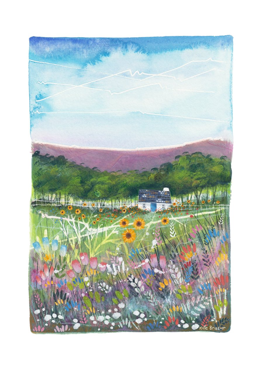 Sunflower Cottage - Signed Limited Edition Giclee Print