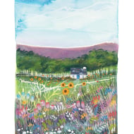 Sunflower Cottage - Signed Limited Edition Giclee Print