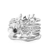 SALE. Silver Floral Stacking Rings