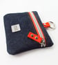 Special Edition Waterproof Dog Treat Bag Pouch in Navy Denim and Orange - Image 9
