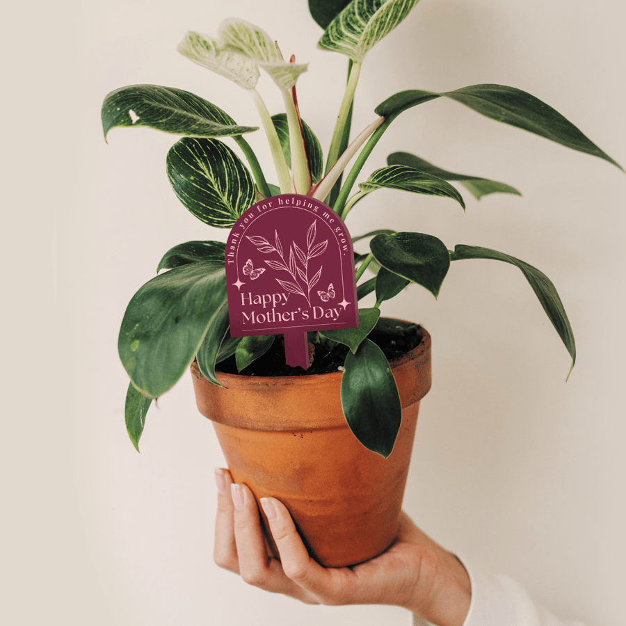 Helping Me Grow - Elegant Plant Tag: Personalised Mother's Day Gift For Mum