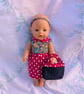 Red polka dot dolls outfit, dress, bag and scrunchie for Our Generation BabyBorn