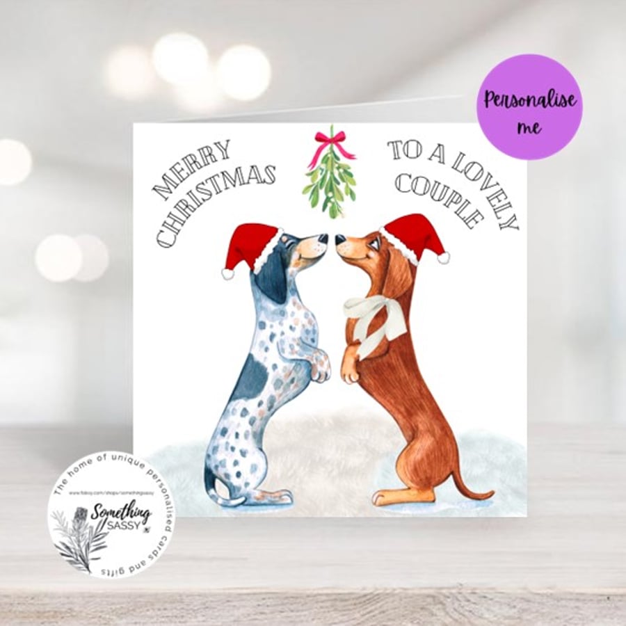Personalised Special Couple Dog Christmas Card 