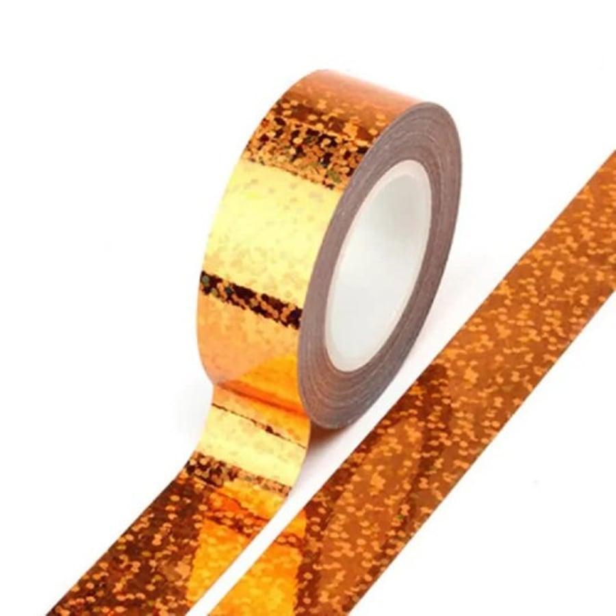 Rose Gold Solid Foil Holographic Glitter Effect Washi Tape Decorative Self Adhes