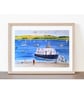 Art print The Cawsand Ferry Cornwall from original watercolour painting A4 - Image 2