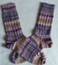 Hand-cranked Knitted Ribbed Wool Socks Size 8 to 9 - Image 4