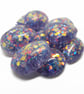 10 Lilac Resin Handmade Cabochons with Gold Holographic Glitter - Image 7