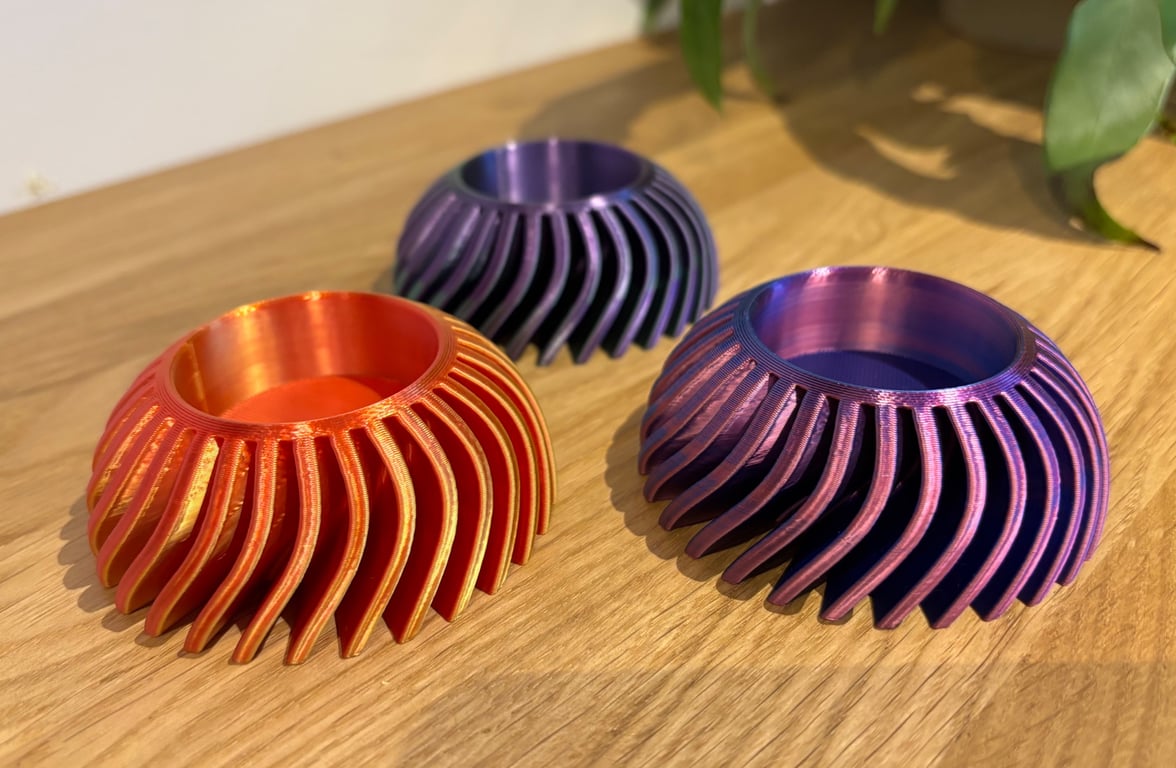 Iridescent 3D Printed Tea Light Holder - Contemporary Bicolour Candle Holder