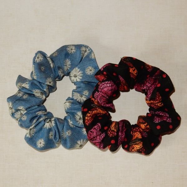 Scrunchies butterflies and daisies