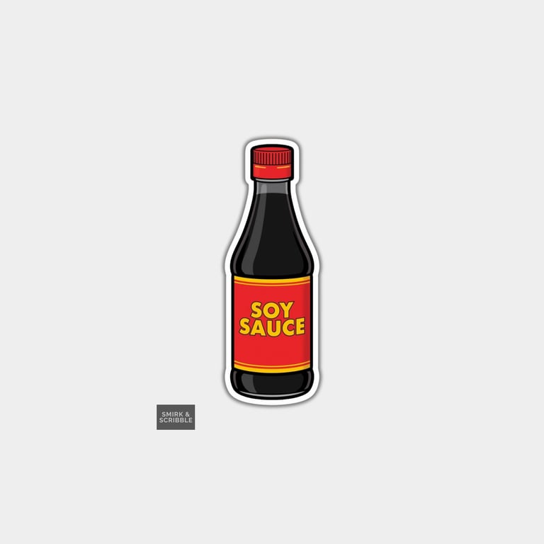 Funny Vinyl Sticker For Adults - Soy Sauce Bottle 