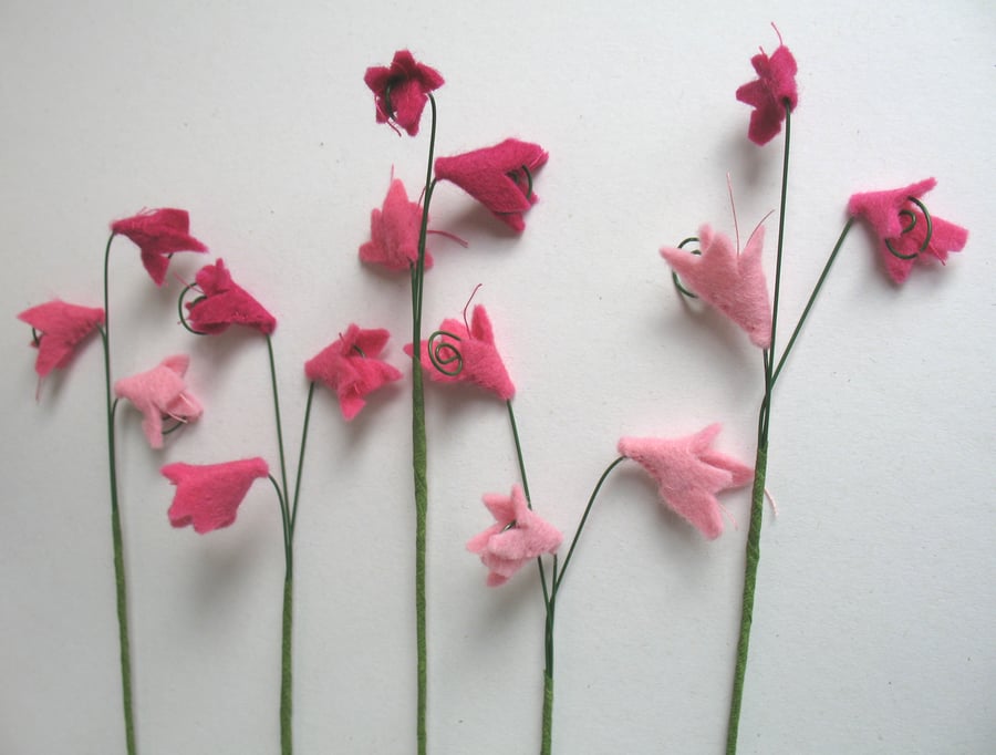  Pink felt Flowers