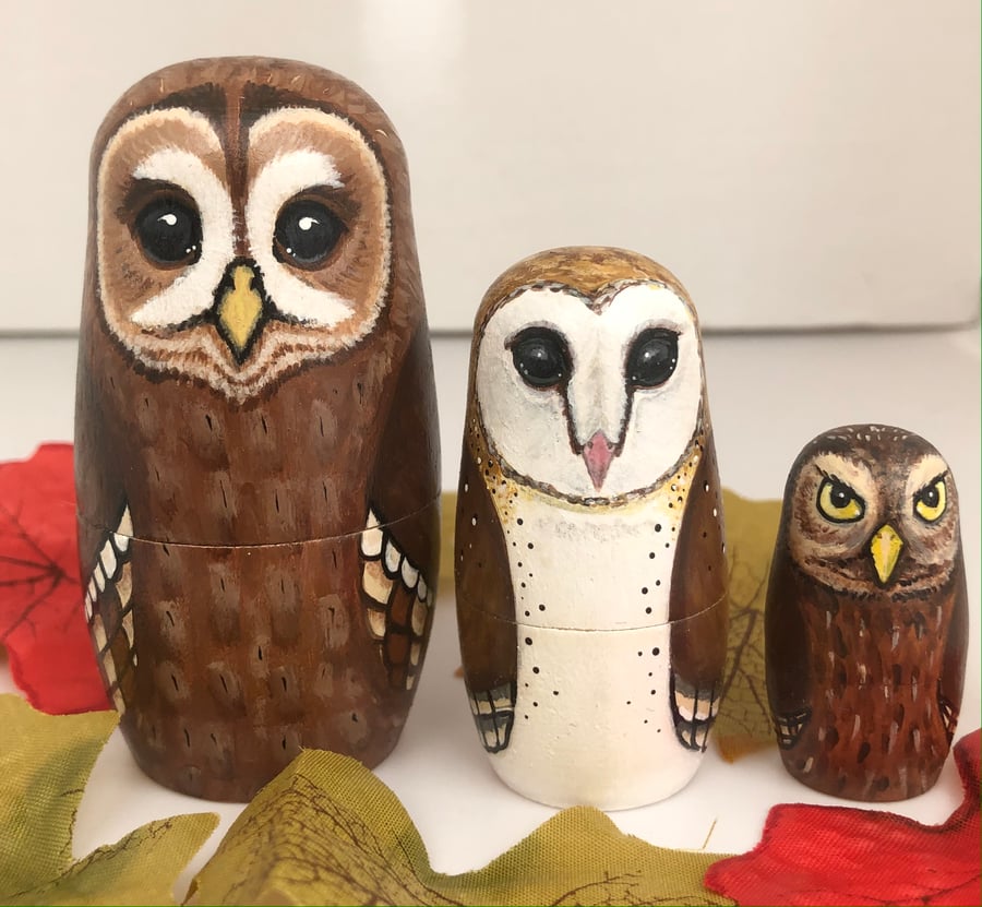 Owl nesting dolls set of 3