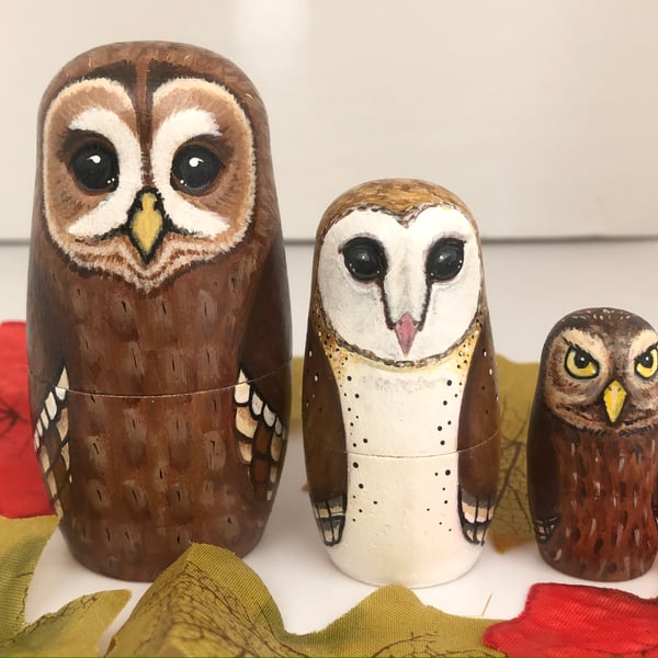 Owl nesting dolls set of 3