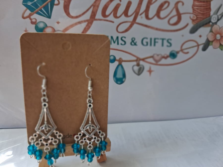 turquoise and silver drop earrings