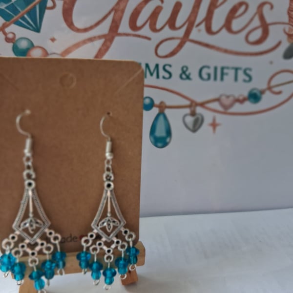 turquoise and silver drop earrings