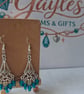 turquoise and silver drop earrings - Image 1