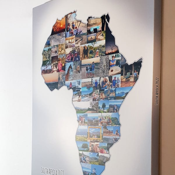 Map Country Photo Collage - Premium - Custom Made Photo Collage