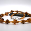 lampwork glass and citrine gemstone necklace