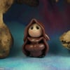Tiny Gnome Monk 'Brother Aelff' 1.5" OOAK Sculpt by Ann Galvin