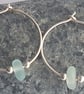 Sterling Silver Seaglass Hoops - Image 1